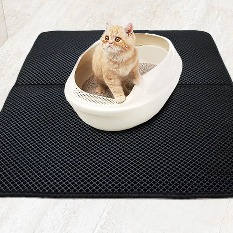 Cat Litter Mat EVA Double-Layer Cat Mat Litter Trapper Mats with Waterproof Bottom Layer Non-Slip Pet Litter Cat Bed Mat