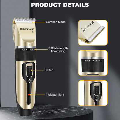 Electric Pet Grooming Clippers Cordless Professional Pet Hair Trimmer for Dogs and Cats Rechargeable Electric Dog Clippers Kit