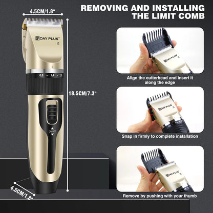 Electric Pet Grooming Clippers Cordless Professional Pet Hair Trimmer for Dogs and Cats Rechargeable Electric Dog Clippers Kit