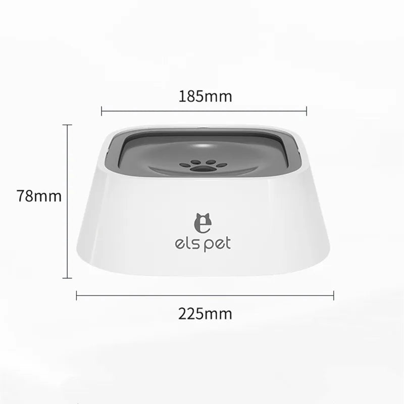 Plastic Dog Drinking Water Bowl with Floating Design Non-Wetting Mouth Cat Water Dispenser Anti-Overflow Pet Feeder 1L Capacity